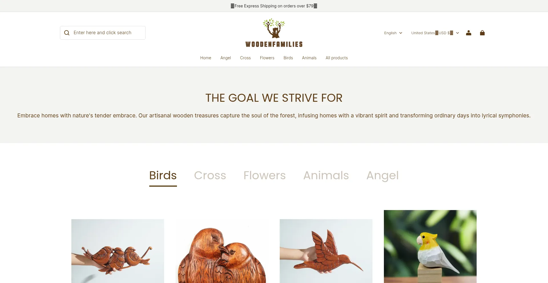 Website screenshot of Woodenfamilies.com