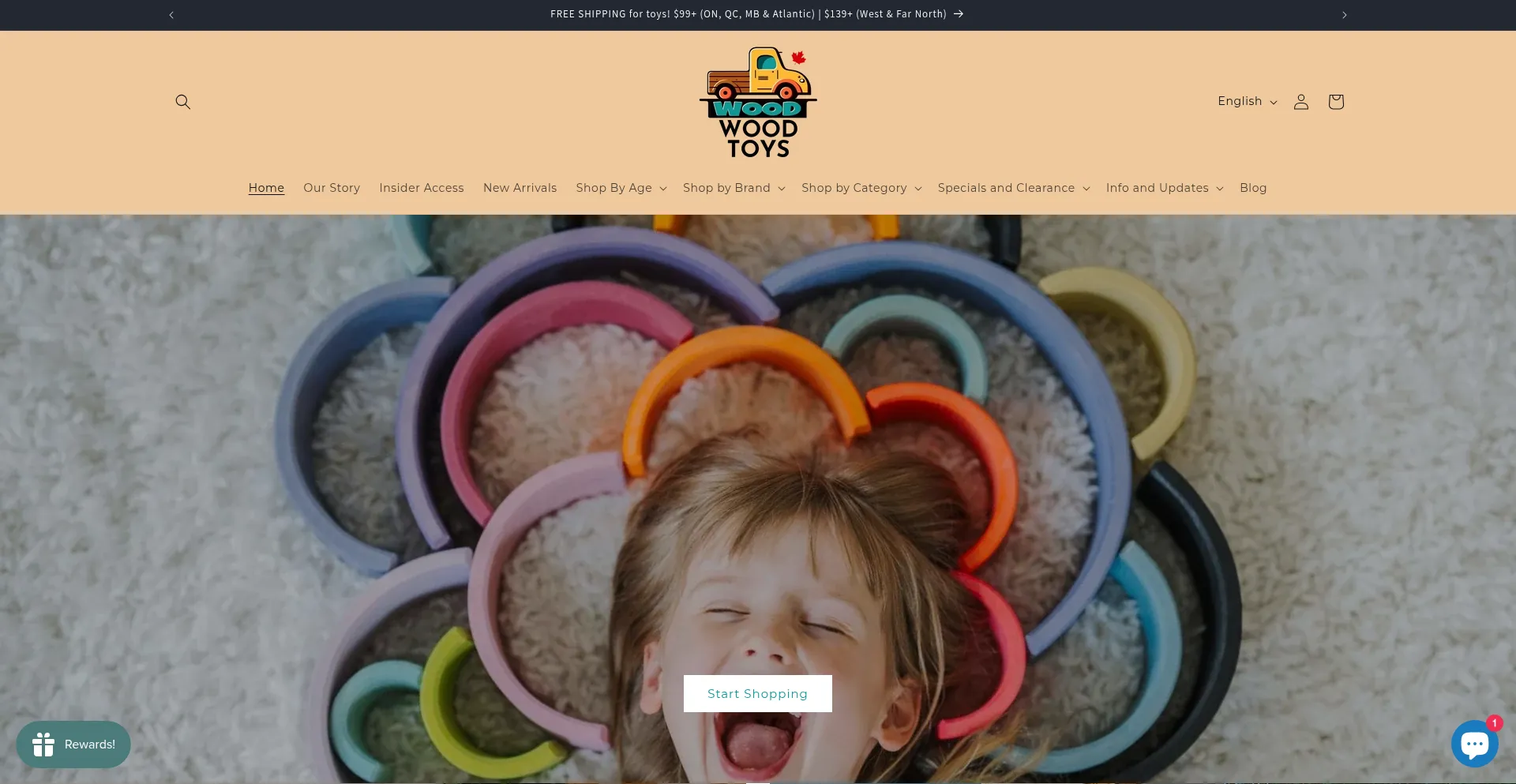 Website screenshot of Woodwoodtoys.ca