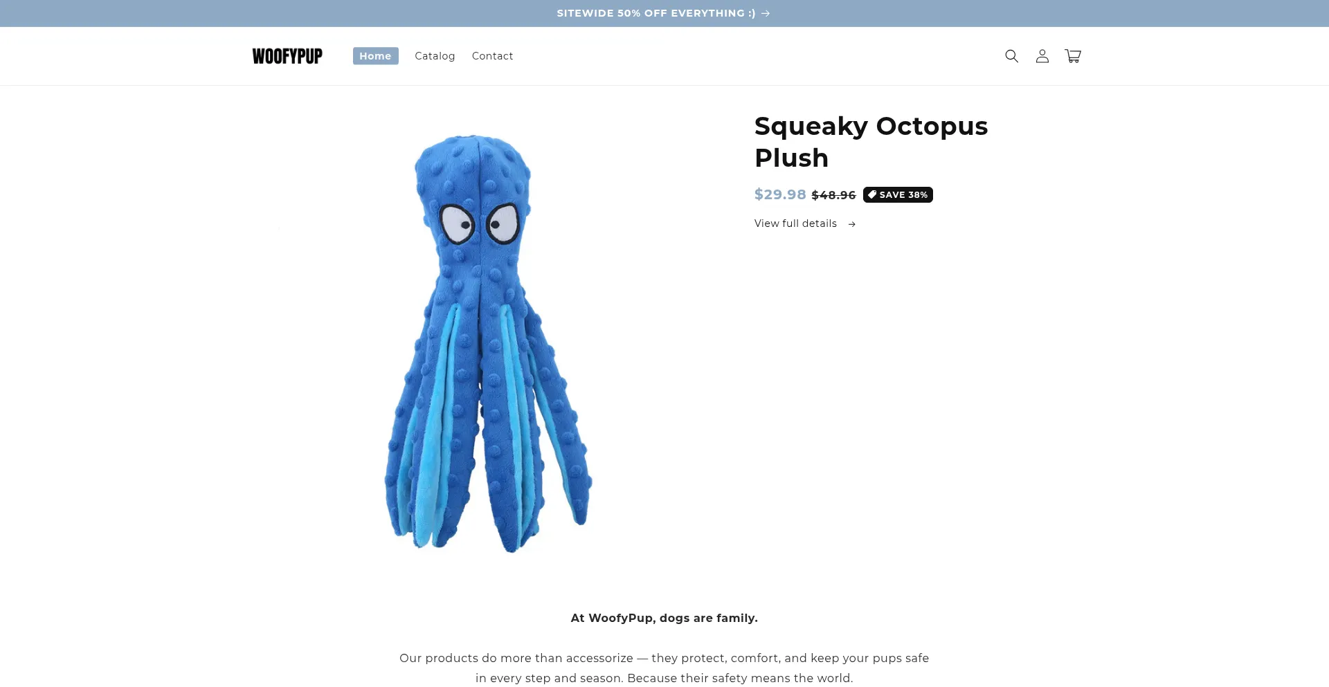 Website screenshot of Woofypup.com