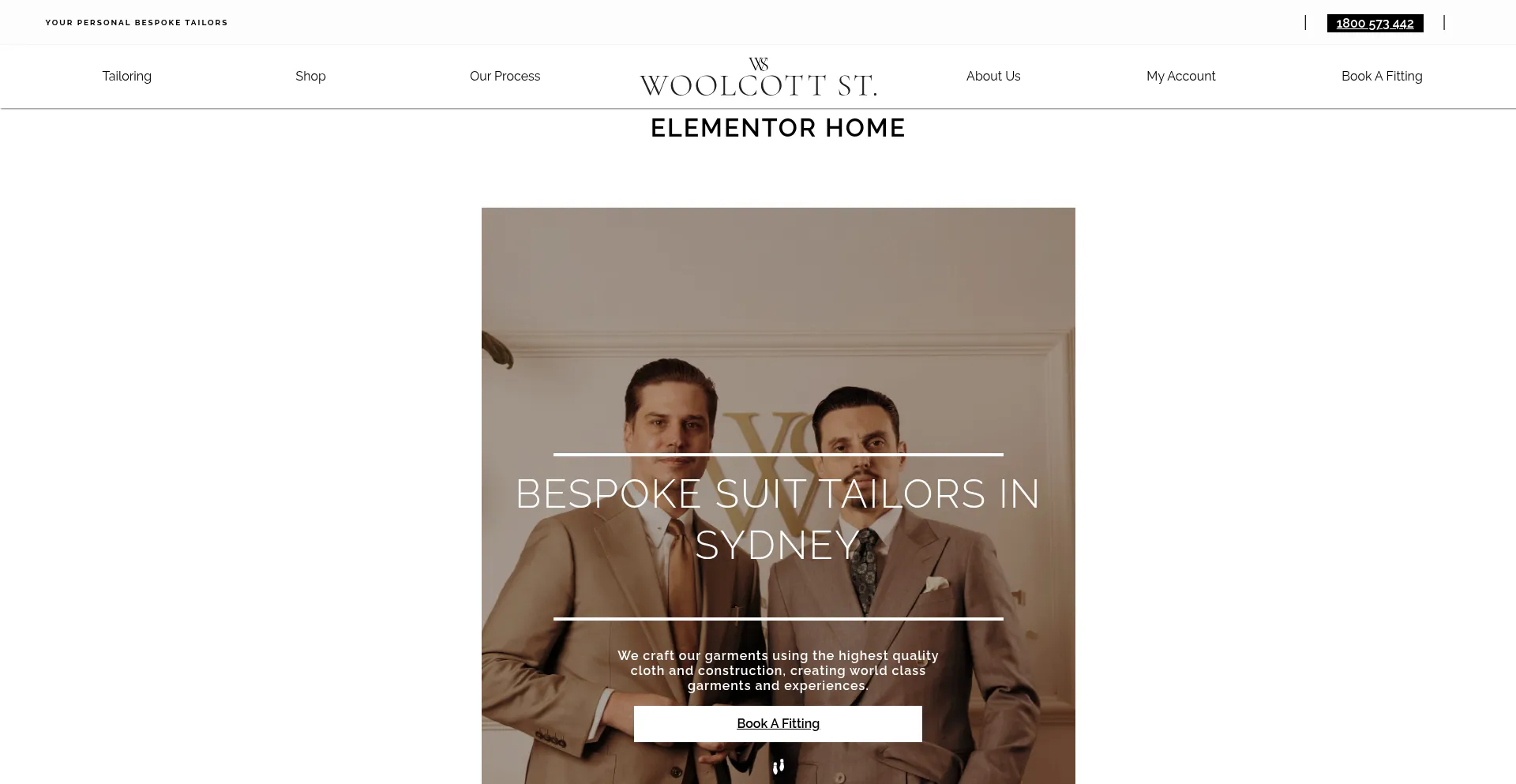 Website screenshot of Woolcottst.com.au