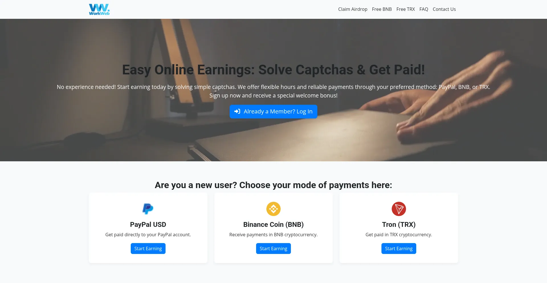 Website screenshot of Workweb.site
