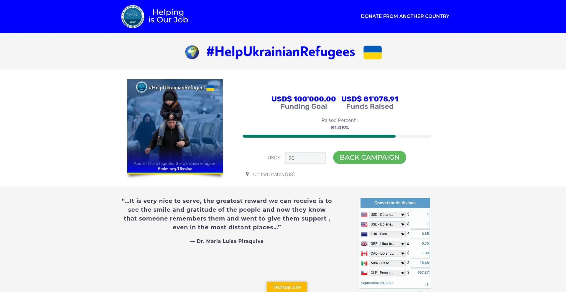 World.marialuisa.foundation Screenshot