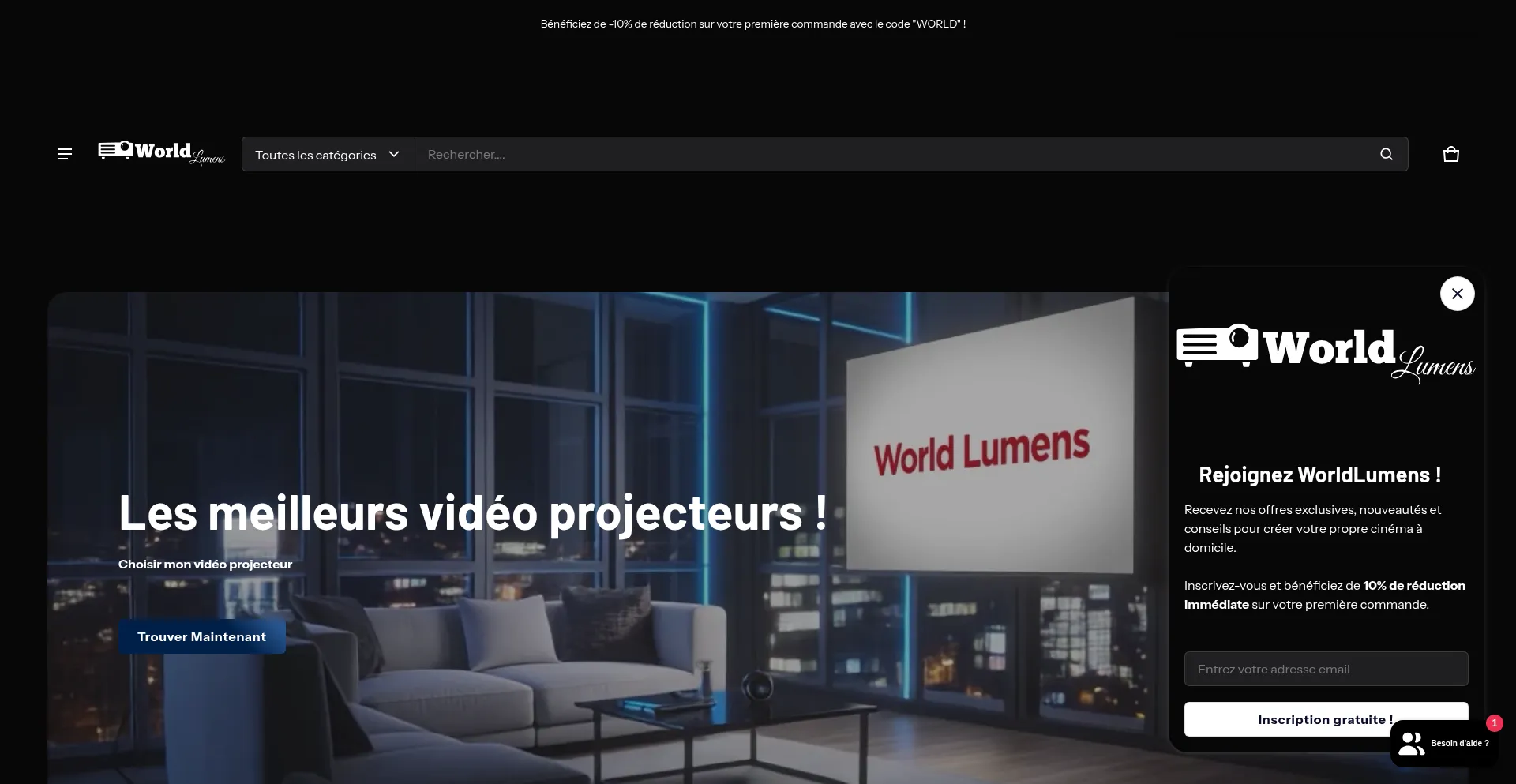 Website screenshot of Worldlumens.com