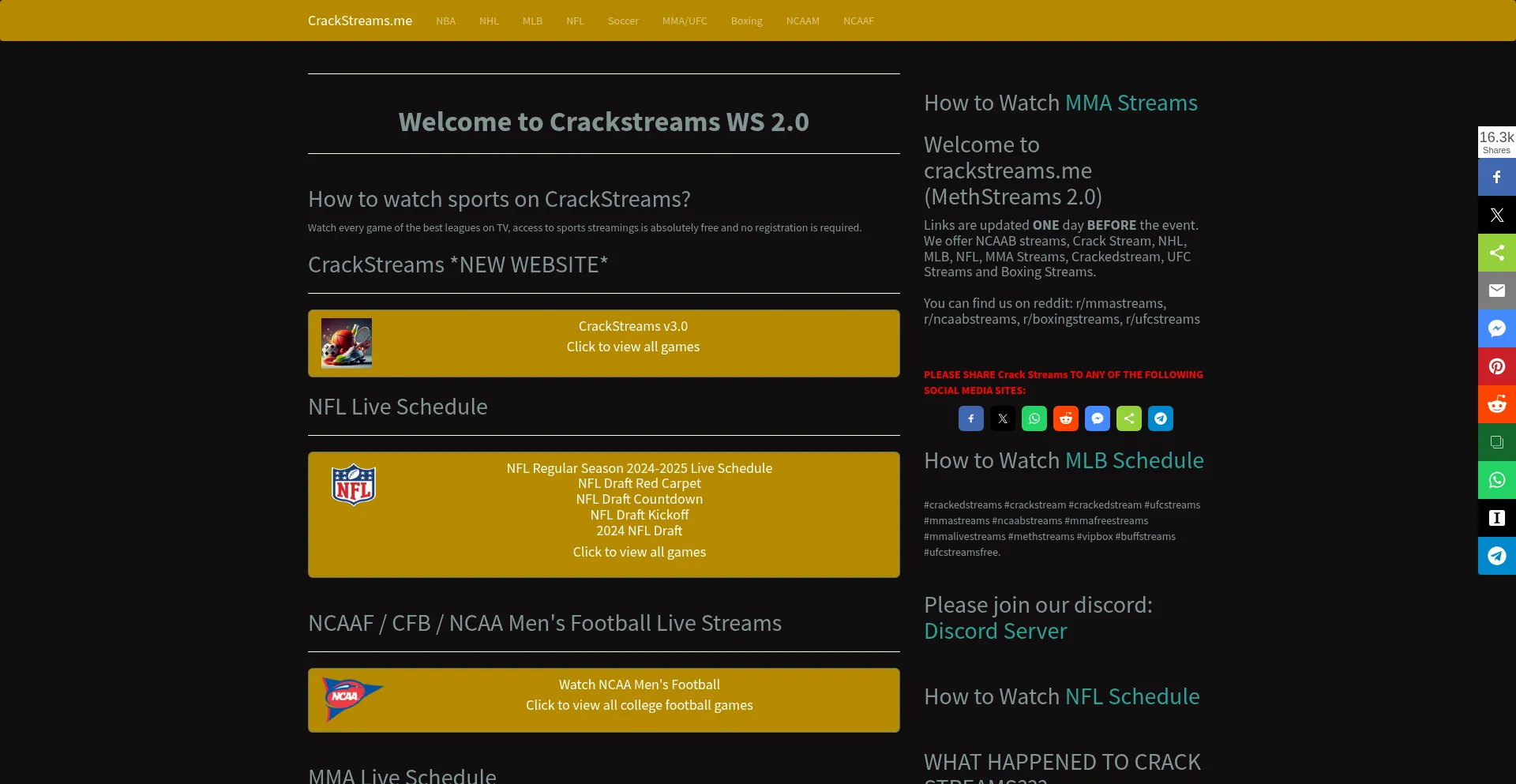 Ws.crackstreams.me Screenshot