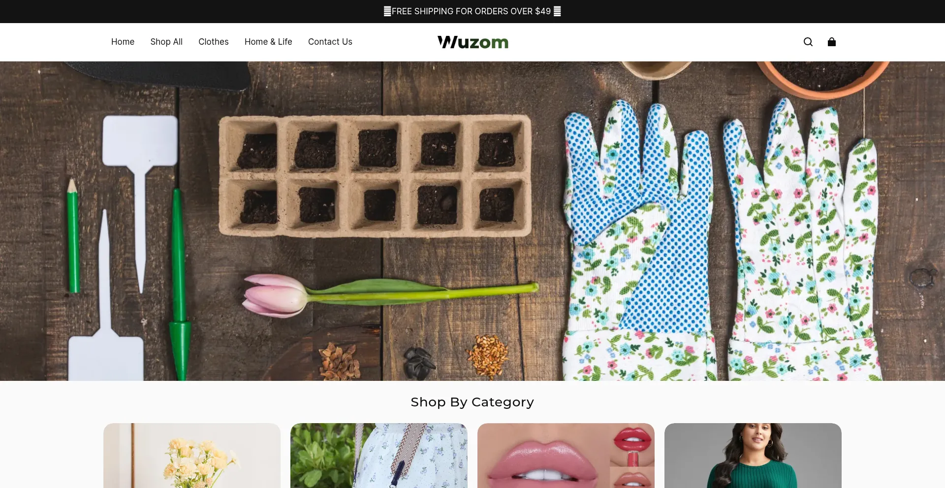 Website screenshot of Wuzom.com