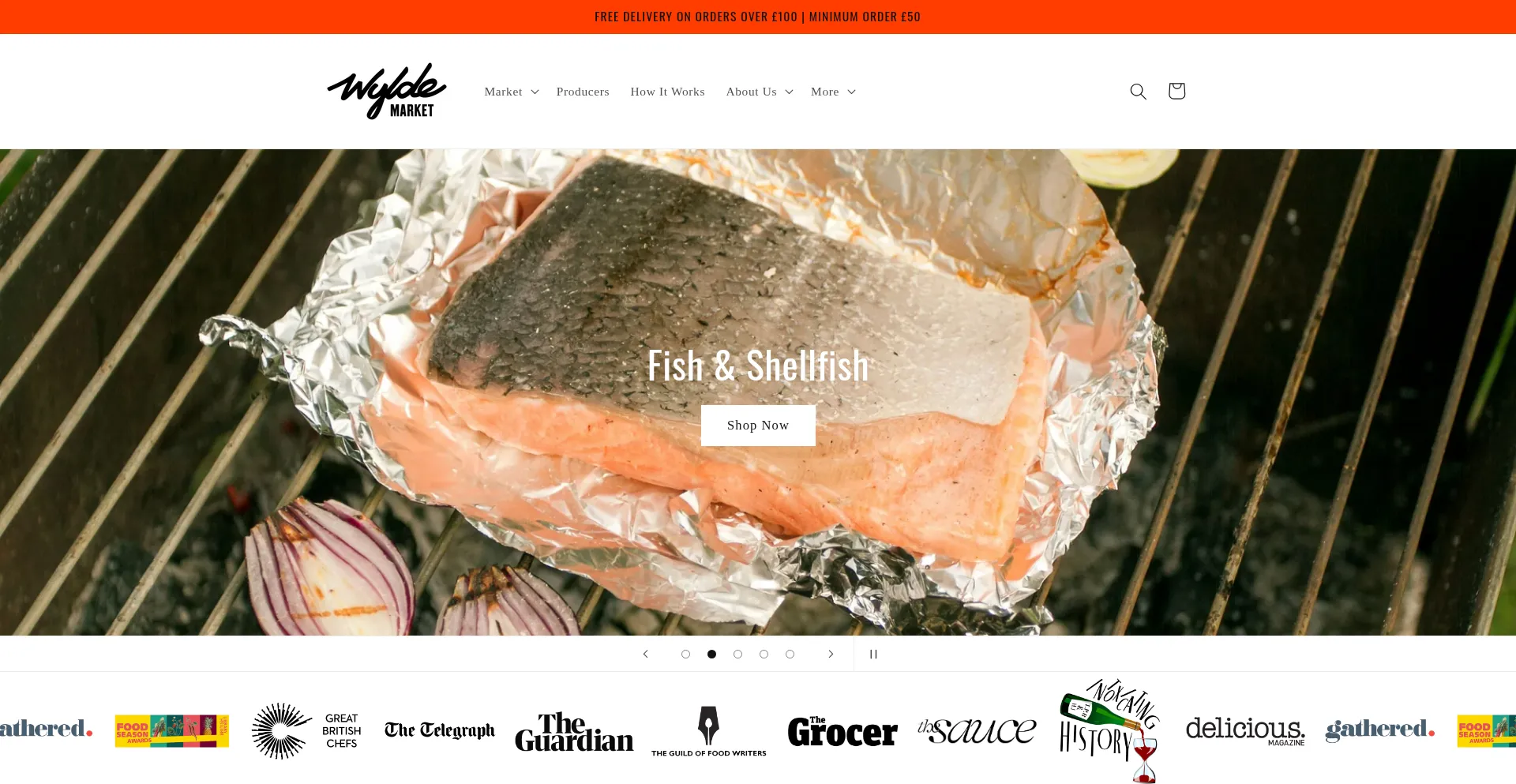 Website screenshot of Wylde.market