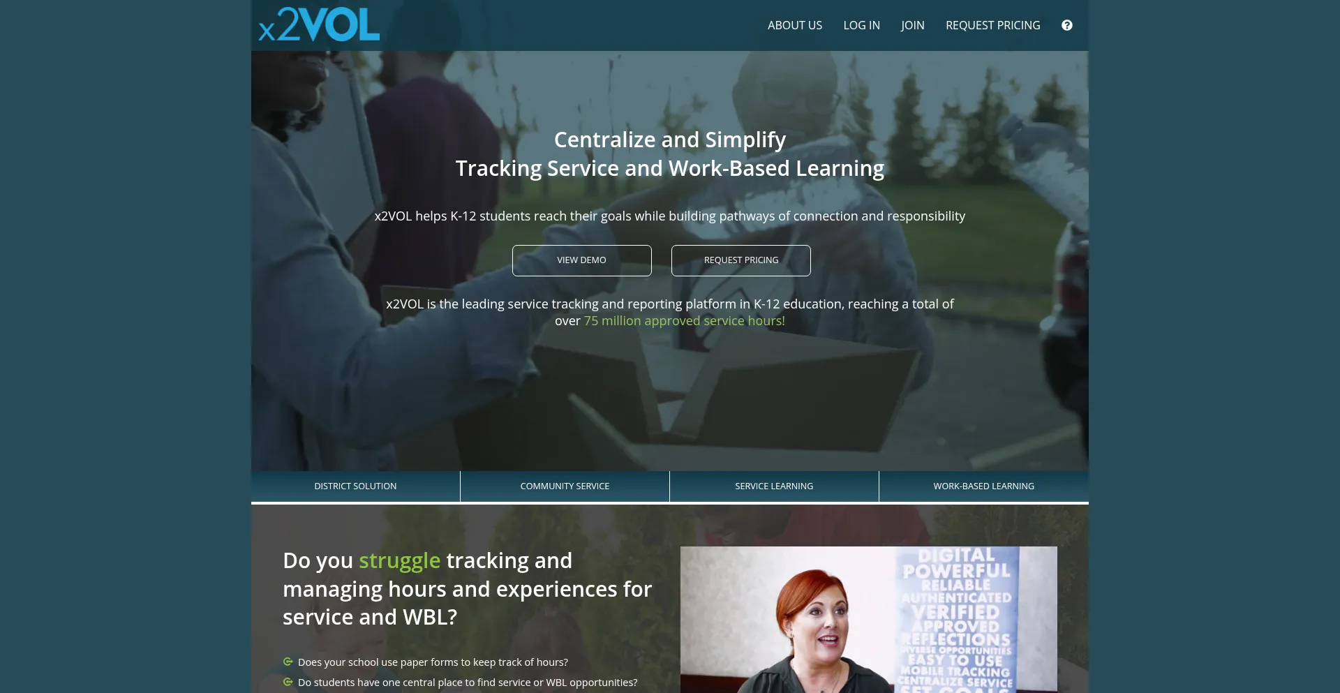 Website screenshot of X2vol.com