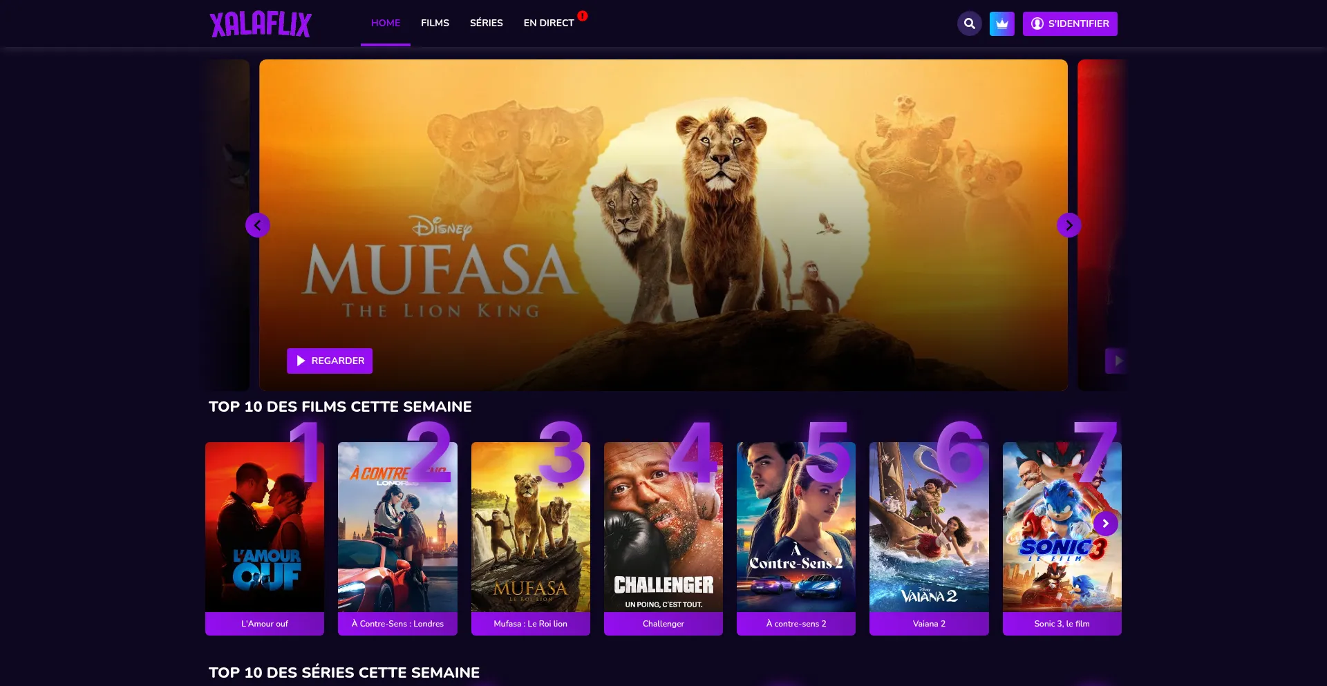 Website screenshot of Xalaflix.io