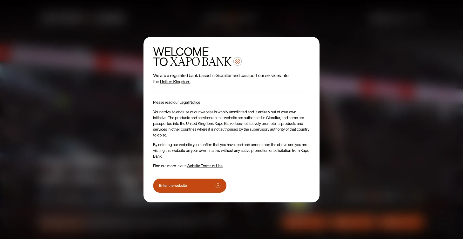 Website screenshot of Xapo.com