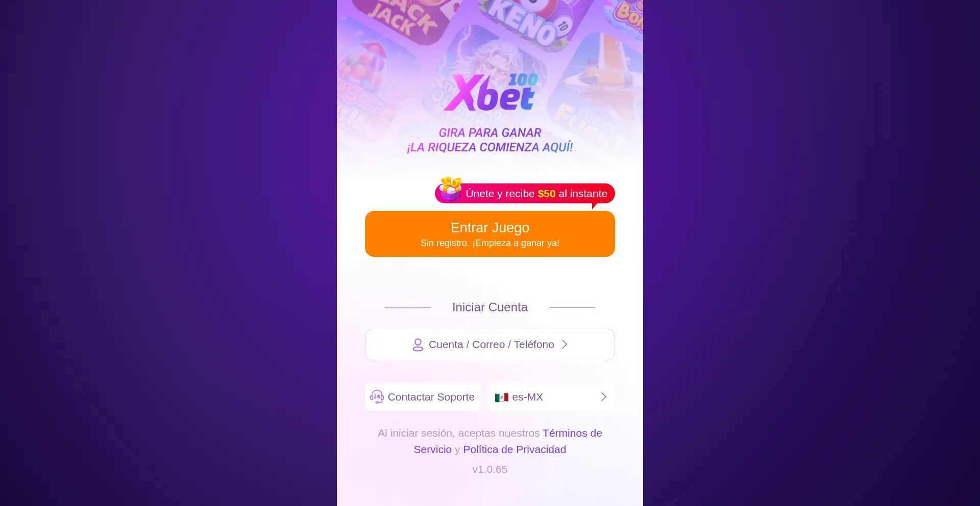 Website screenshot of Xbet100.pro