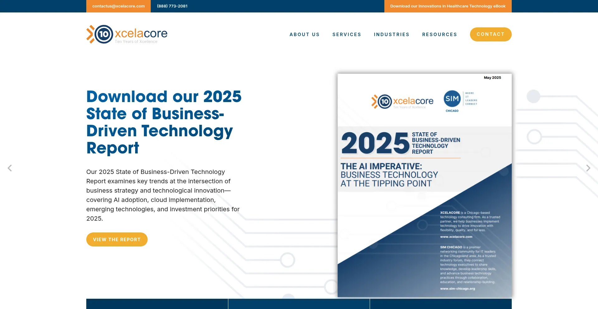 Website screenshot of Xcelacore.com