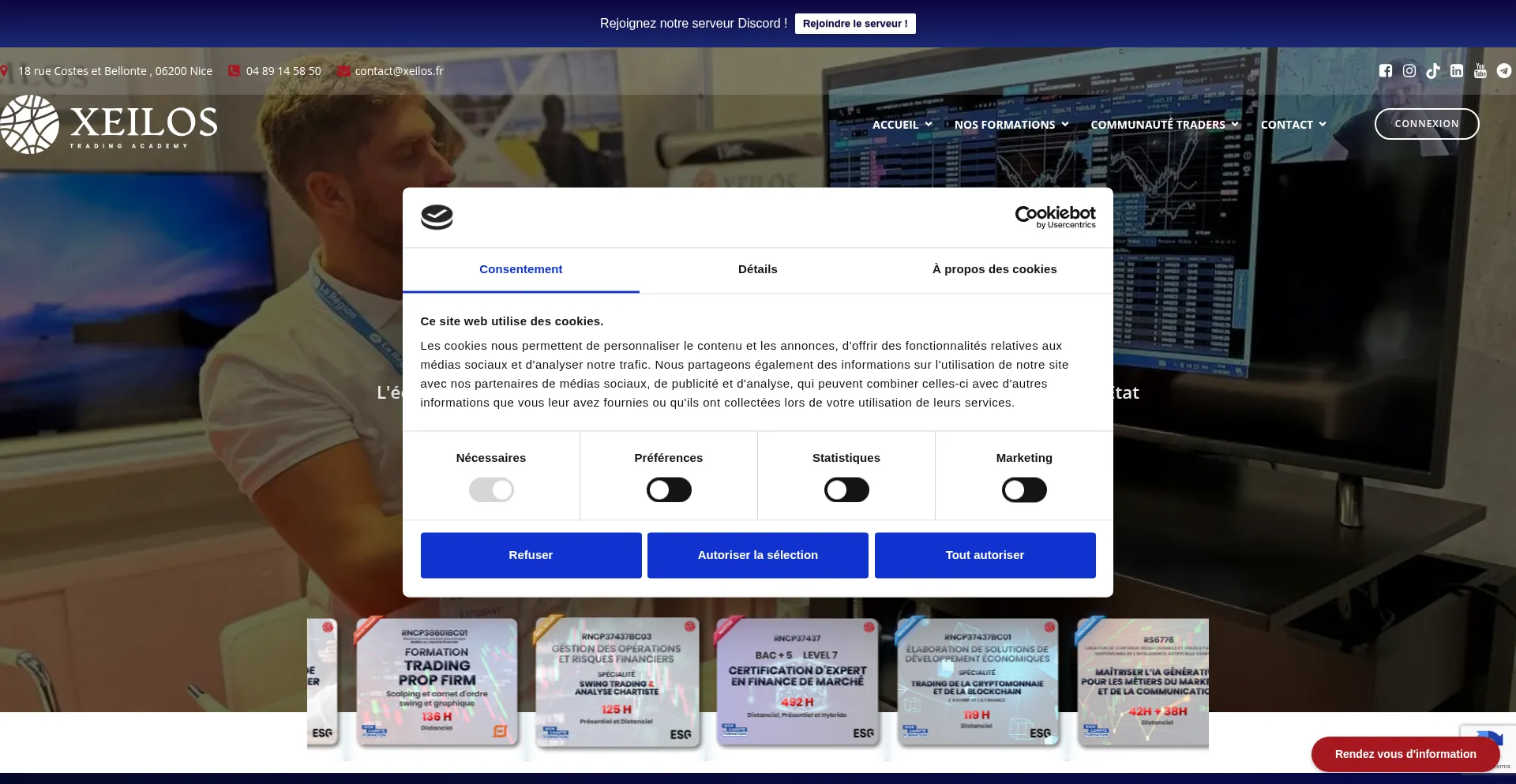 Website screenshot of Xeilos.fr