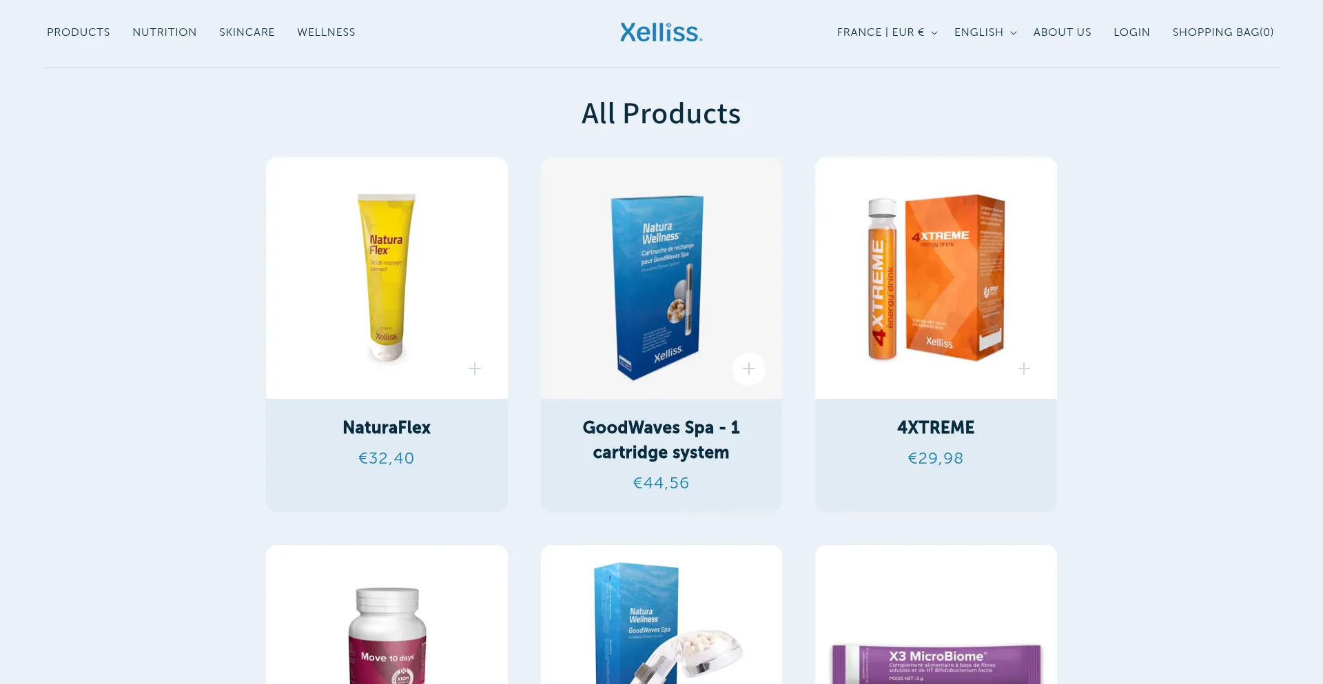 Website screenshot of Xelliss.shop