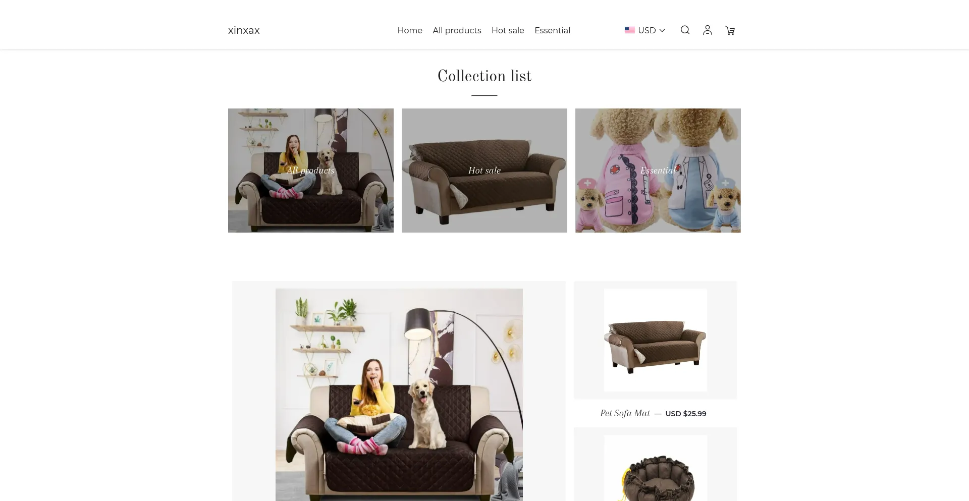 Website screenshot of Xinxax.com