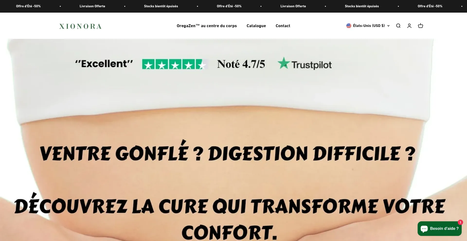 Website screenshot of Xionora.fr