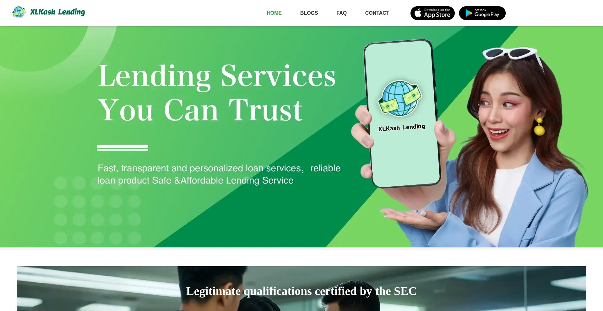 Website screenshot of Xlkashlending.com