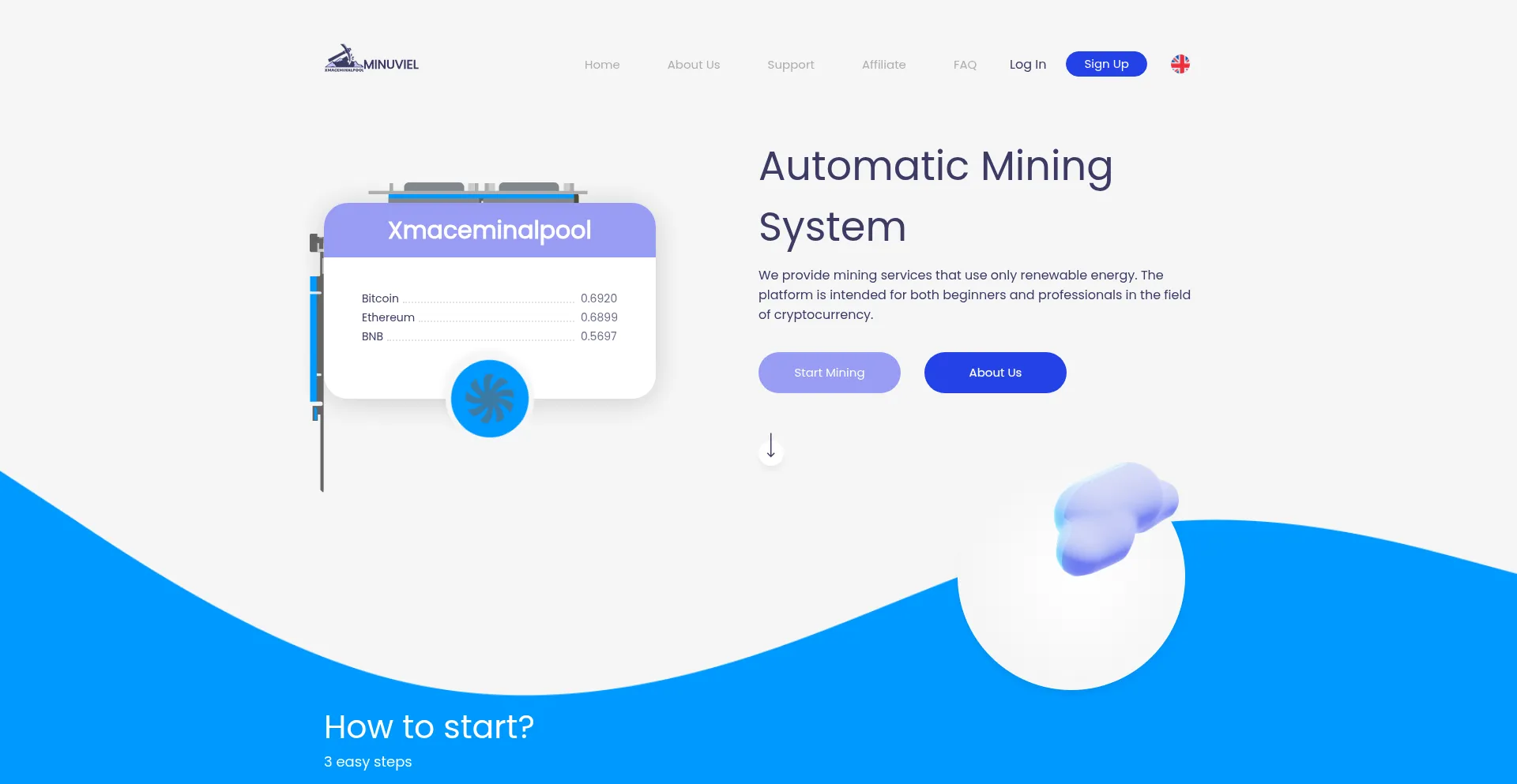 Website screenshot of Xmaceminalpool.com