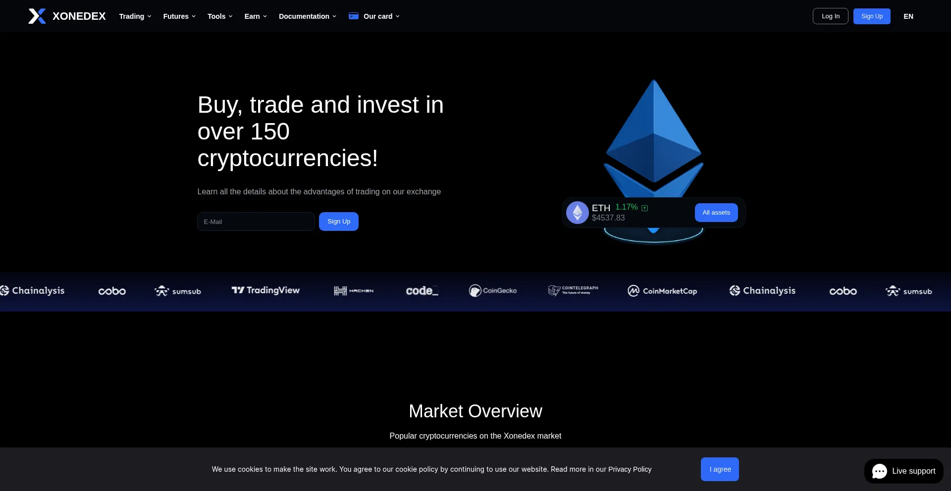 Website screenshot of Xonedex.com