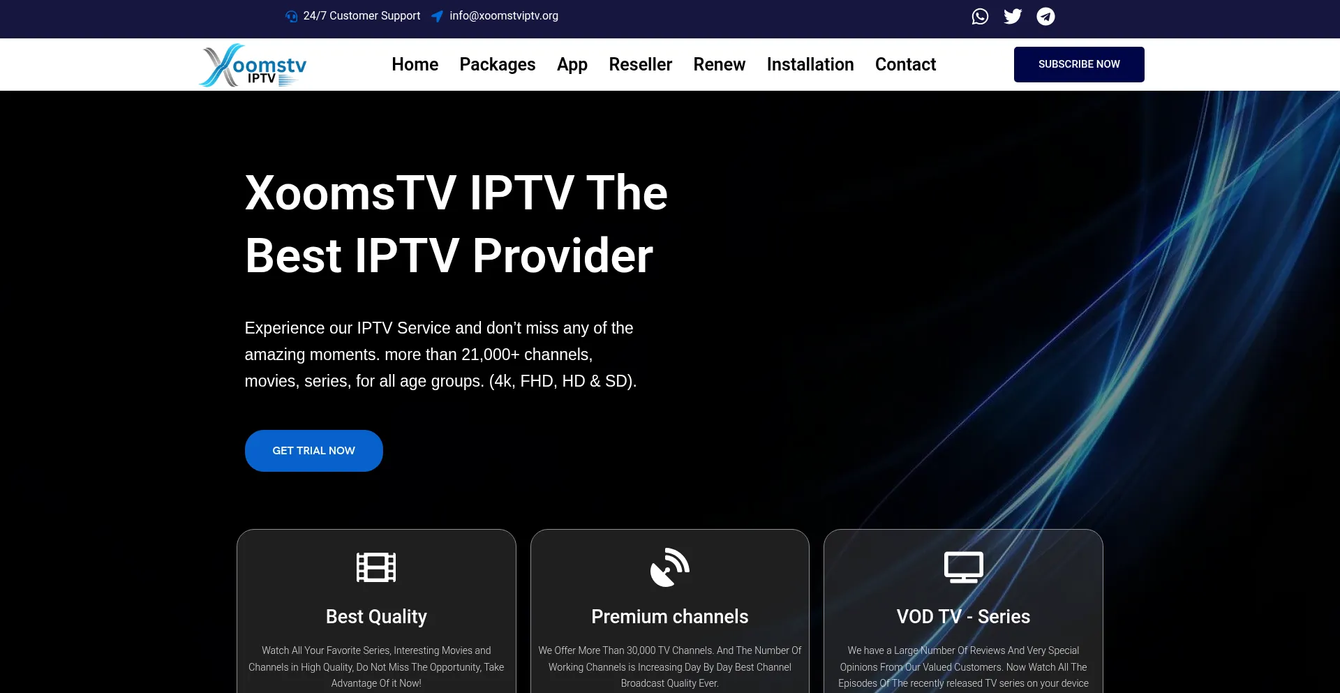 Website screenshot of Xoomstviptv.org