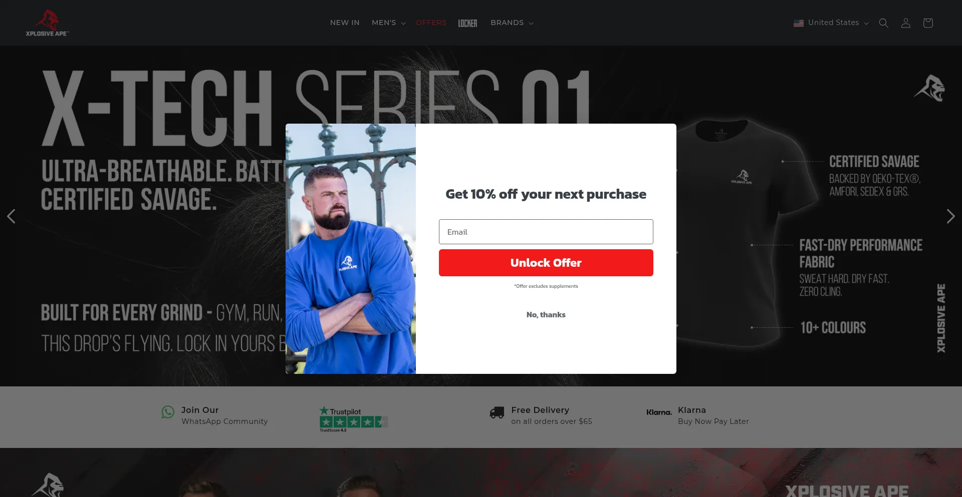 Website screenshot of Xplosiveape.com