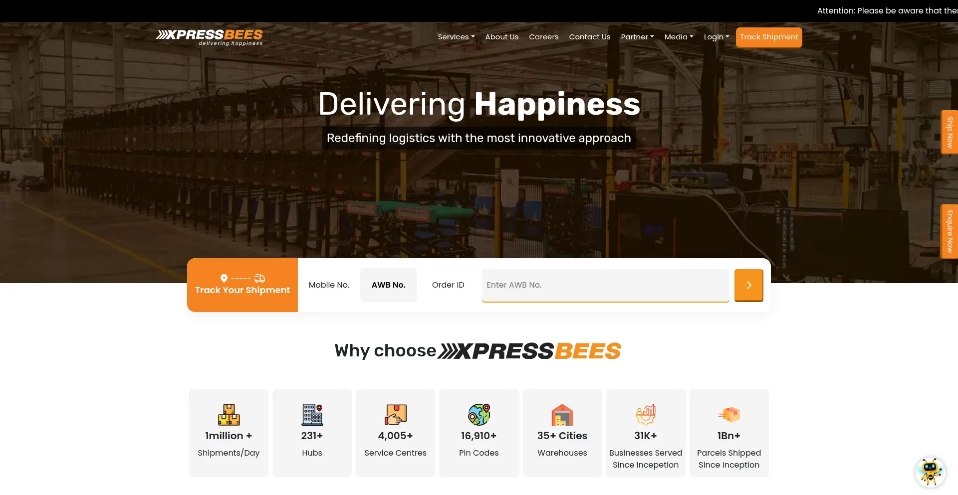 Xpressbees.com Screenshot