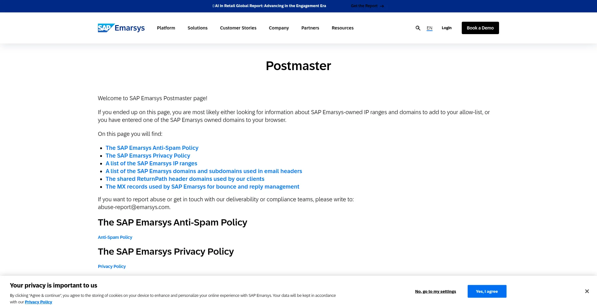 Website screenshot of Xpressus.emsmtp.us
