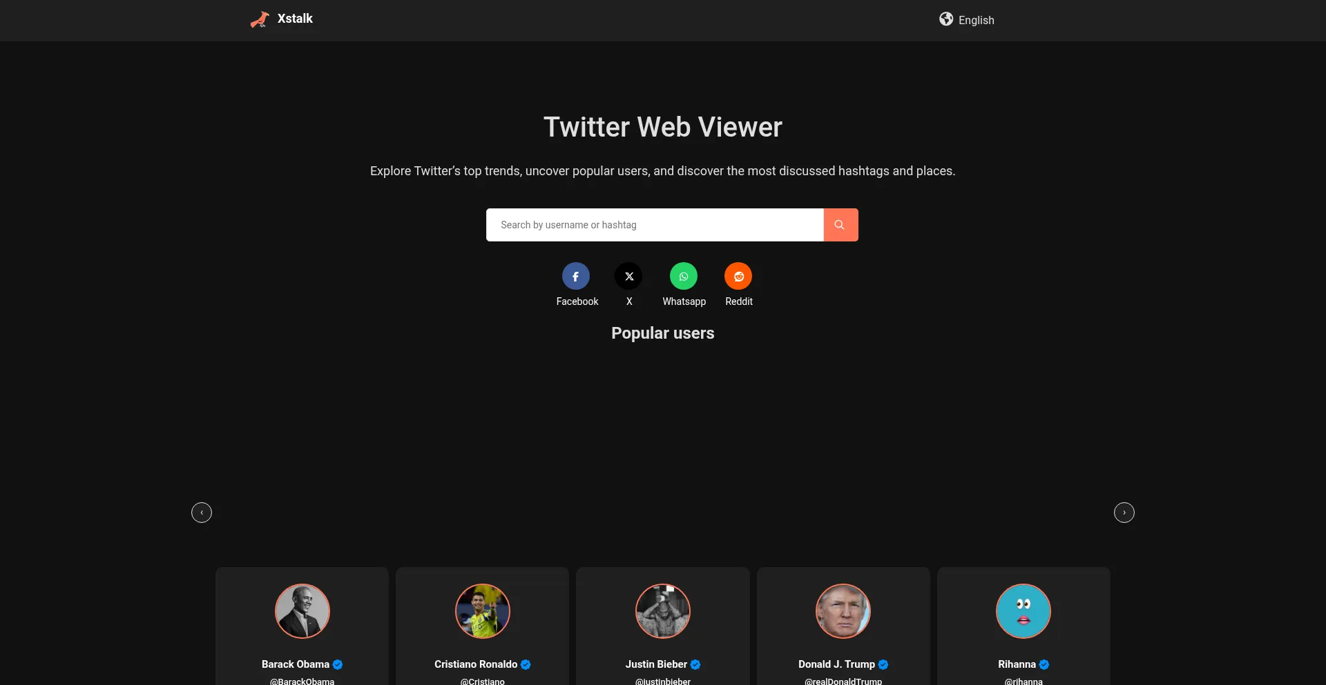 Website screenshot of Xstalk.com
