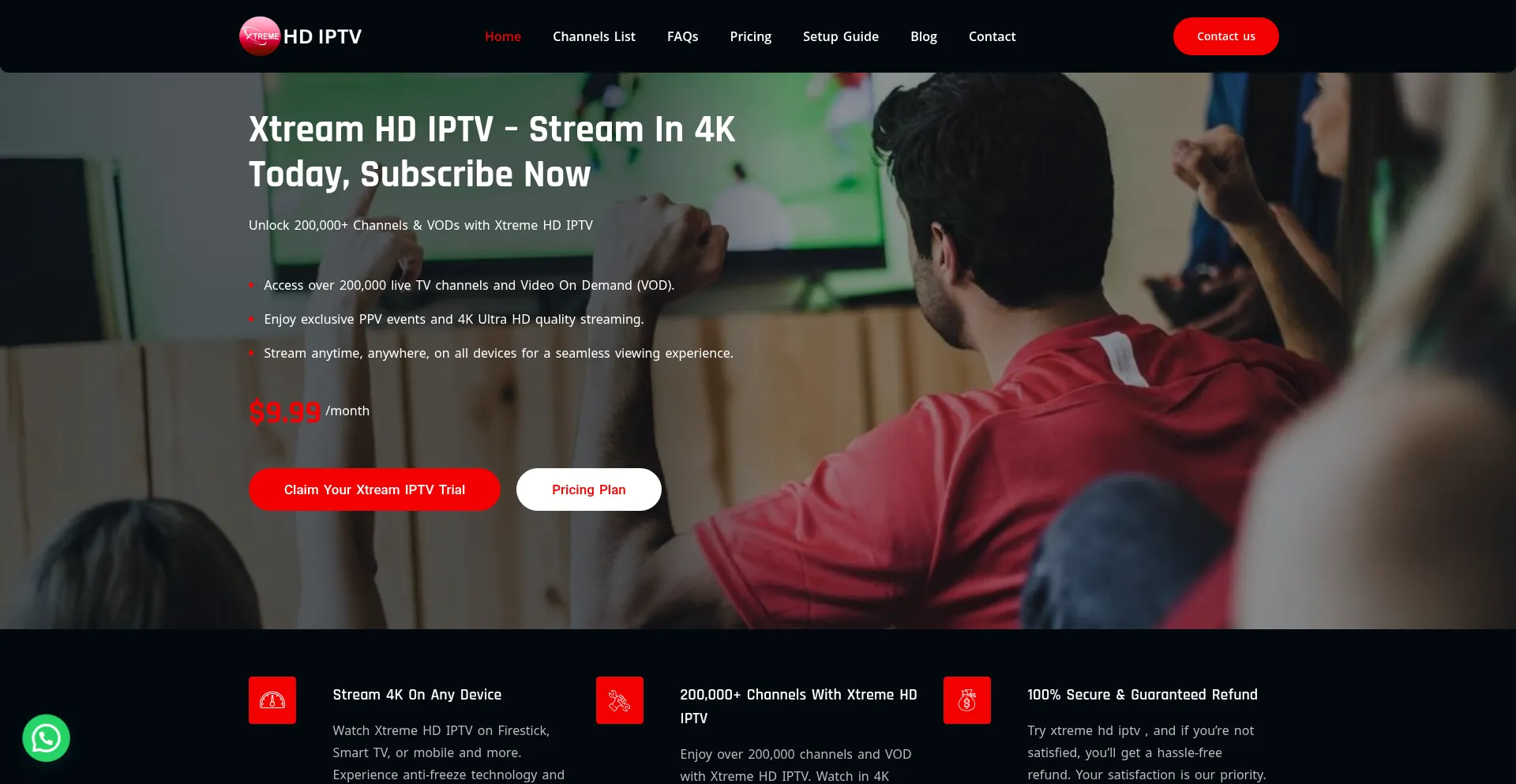 Website screenshot of Xtremehd.net