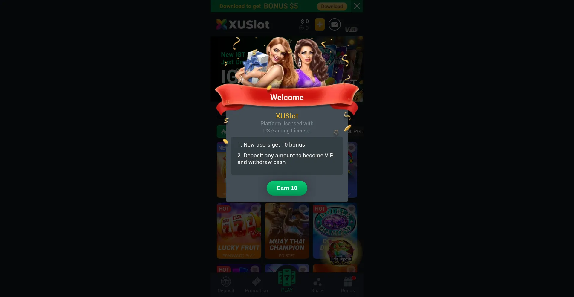 Website screenshot of Xuslot.vip