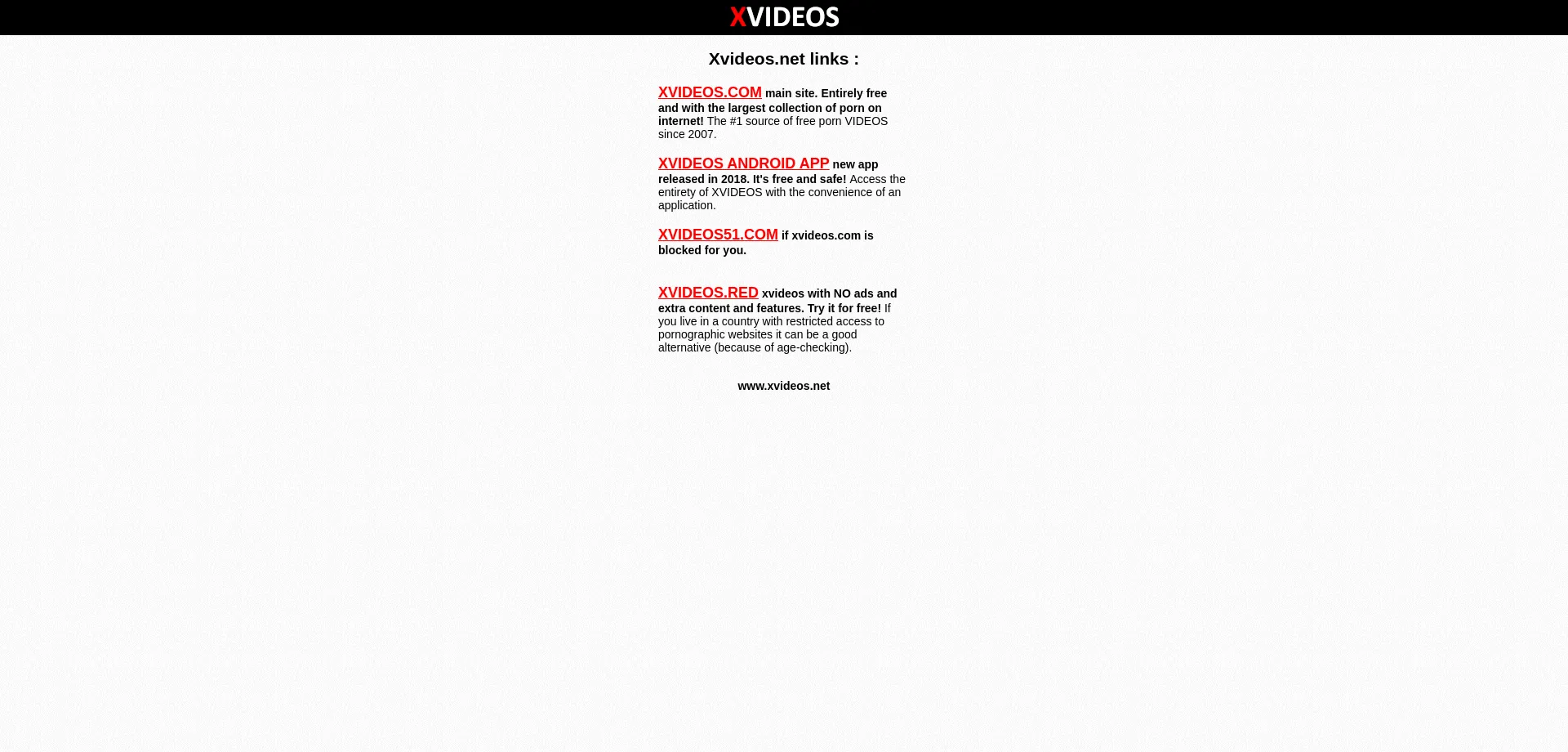 Website screenshot of Xvideos.net
