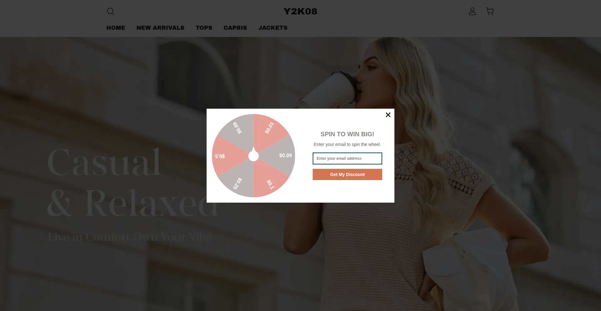 Website screenshot of Y2k08.com