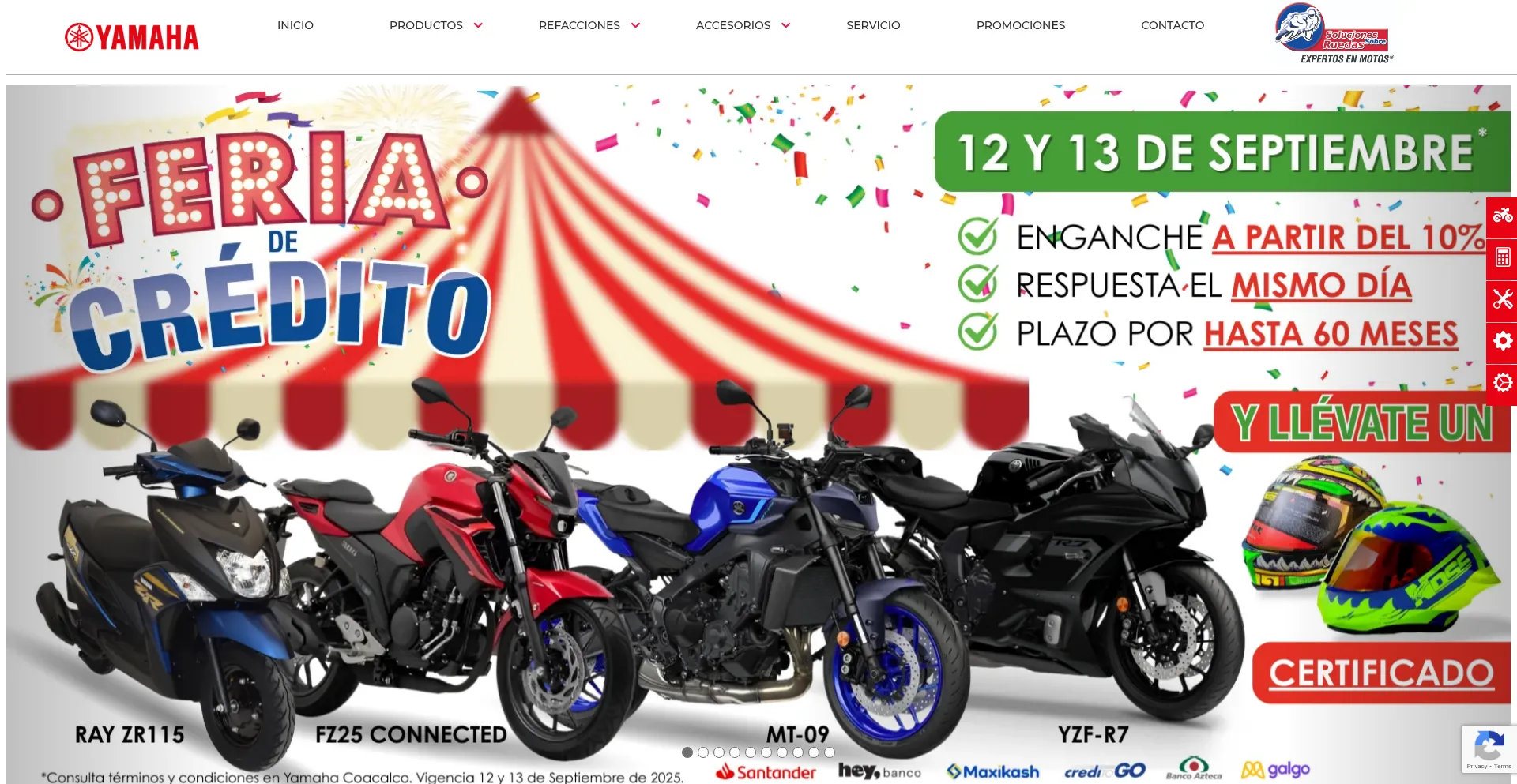 Website screenshot of Yamahacoacalco.mx