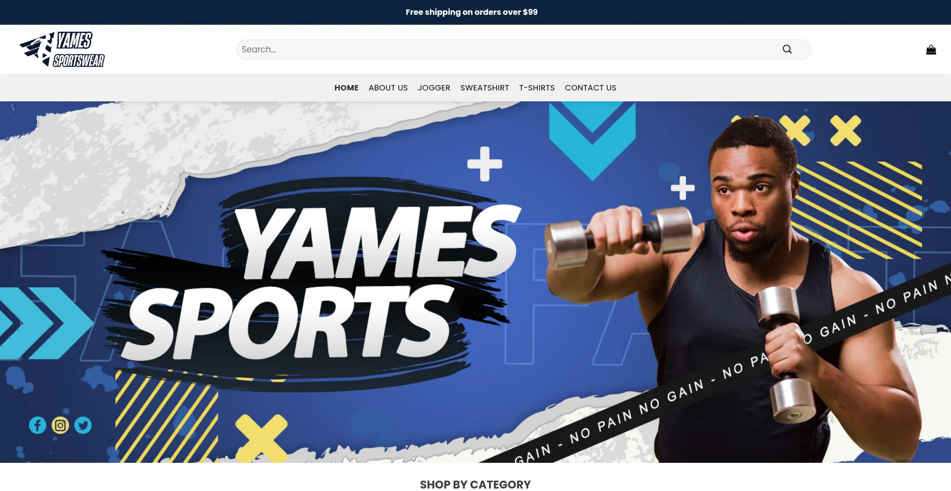 Website screenshot of Yamesports.com