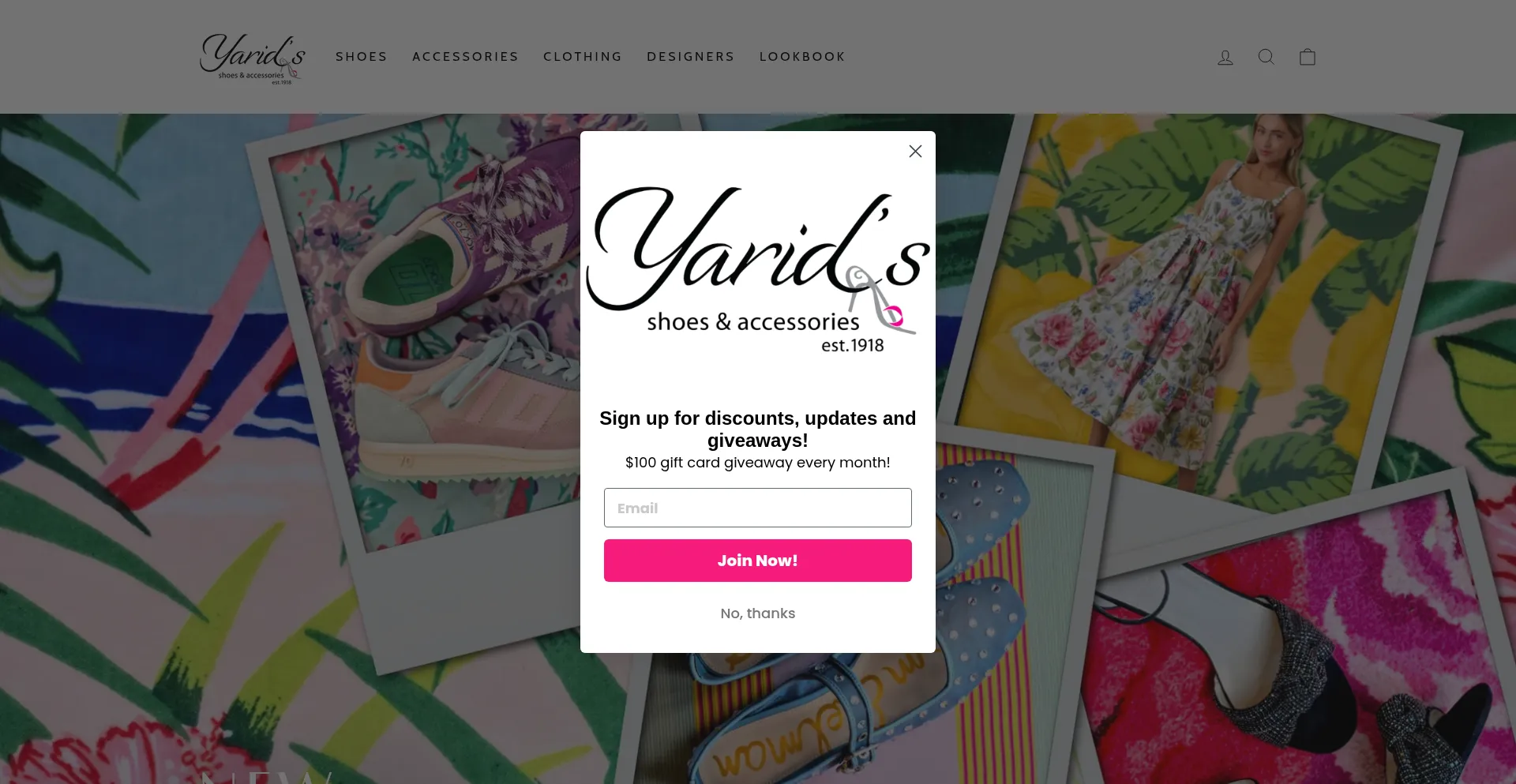 Website screenshot of Yarids.com