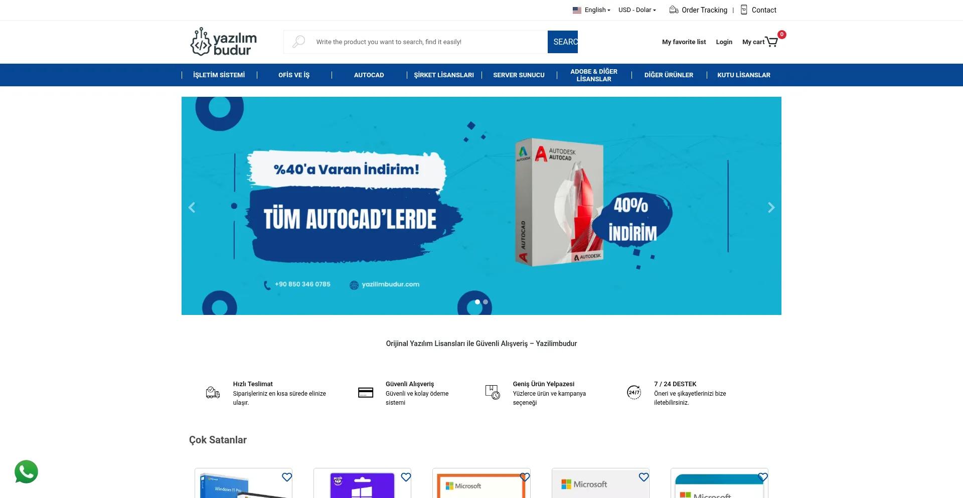 Website screenshot of Yazilimbudur.com