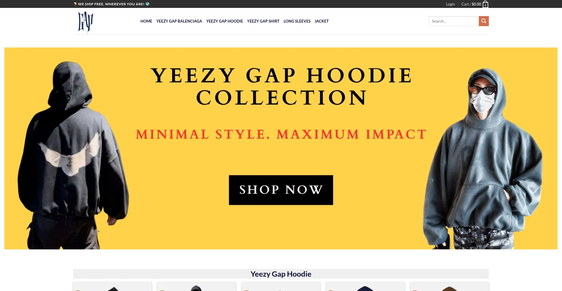 Website screenshot of Yeezygapusa.com