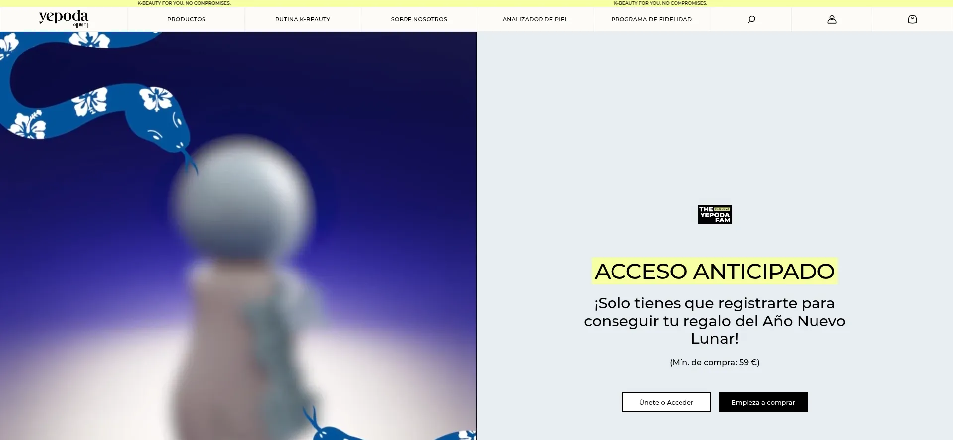 Website screenshot of Yepoda.es