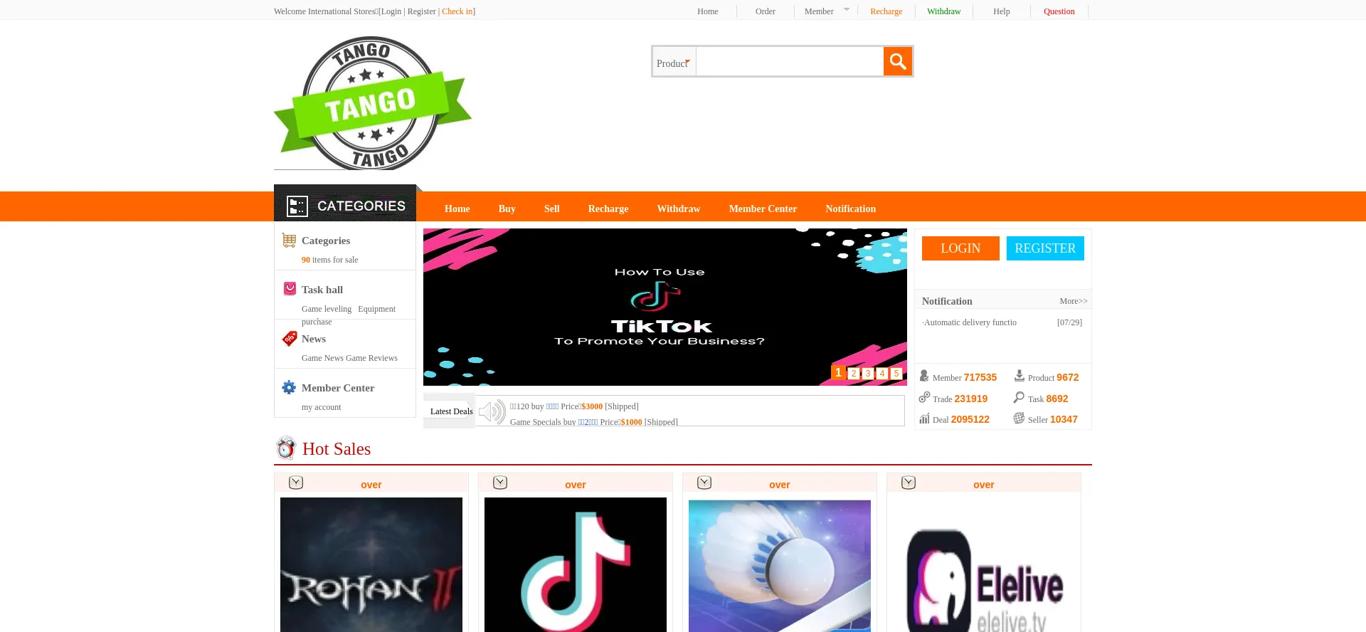 Website screenshot of Yig999.com