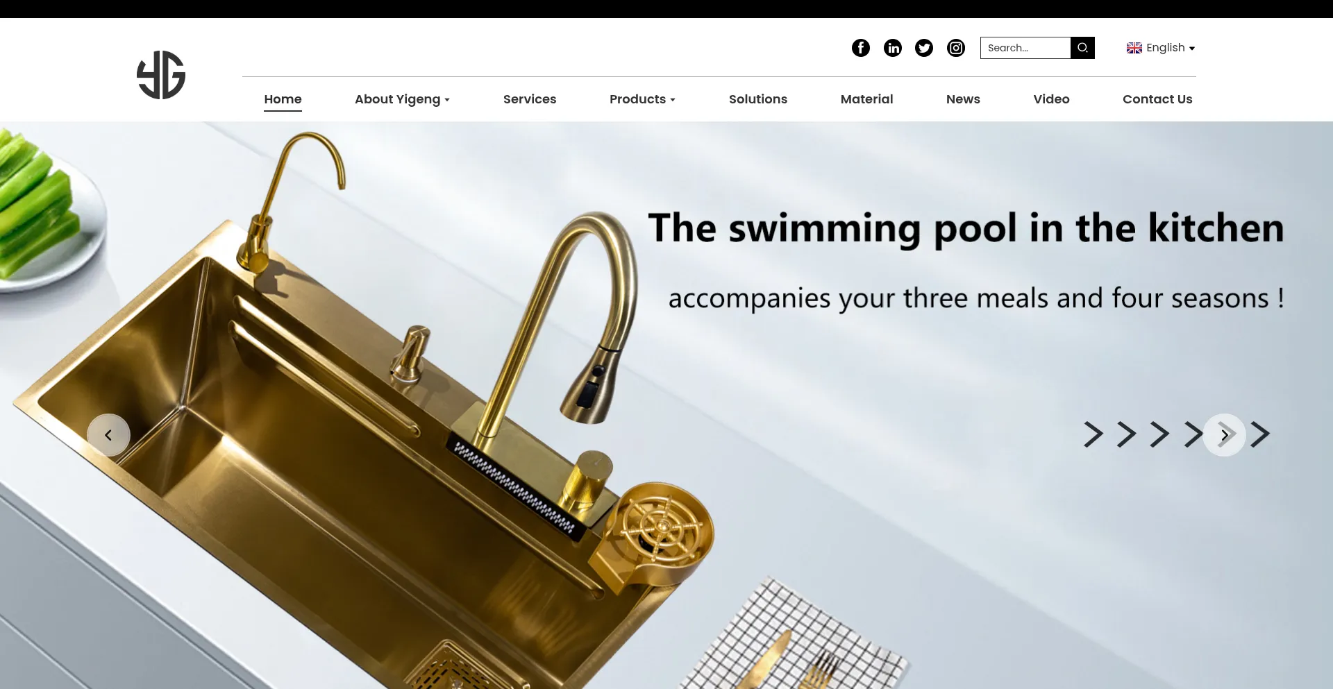 Website screenshot of Yigengsinks.com