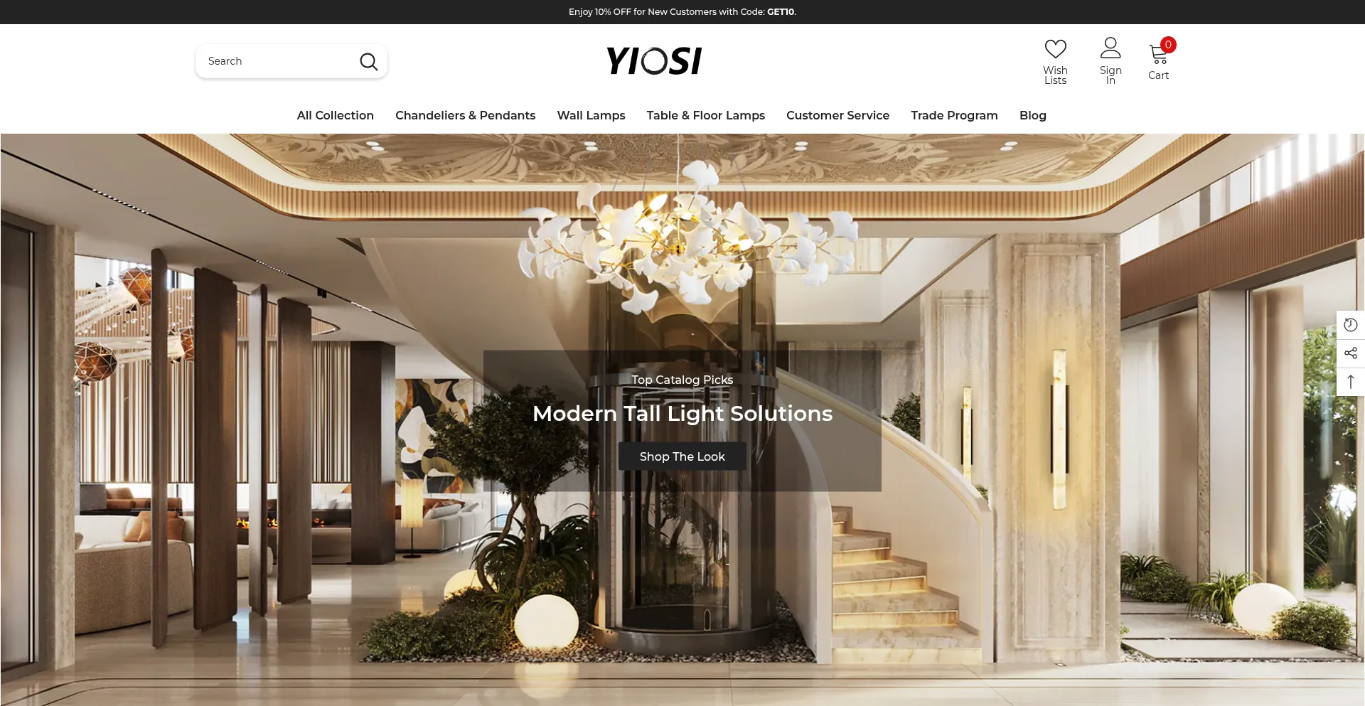 Website screenshot of Yiosilamp.com