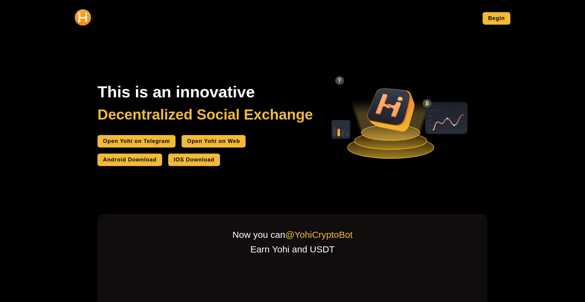 Website screenshot of Yohi.io