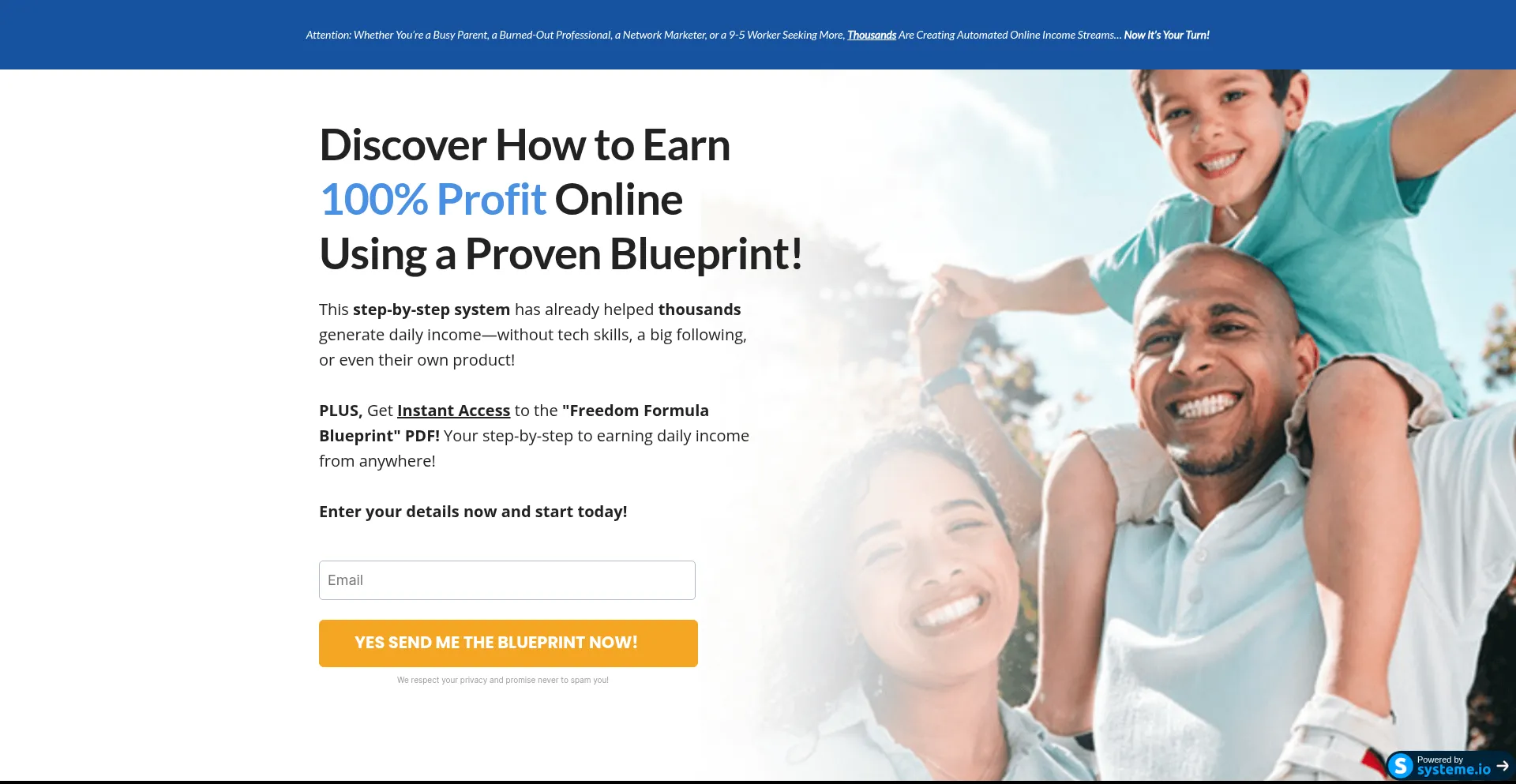 Website screenshot of Yourlegacyfreedom.com