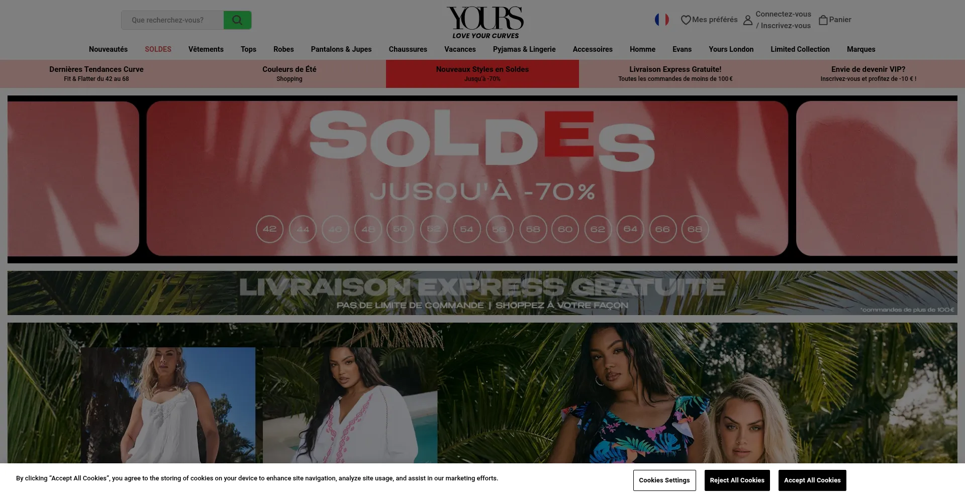 Website screenshot of Yoursgrandestailles.fr
