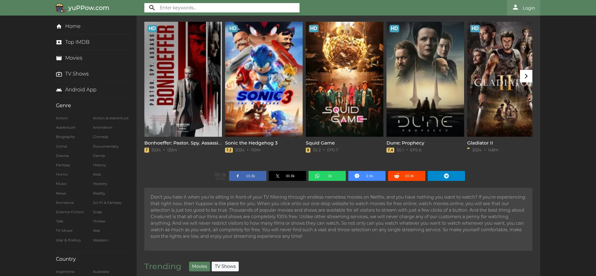 Website screenshot of Yuppow.com