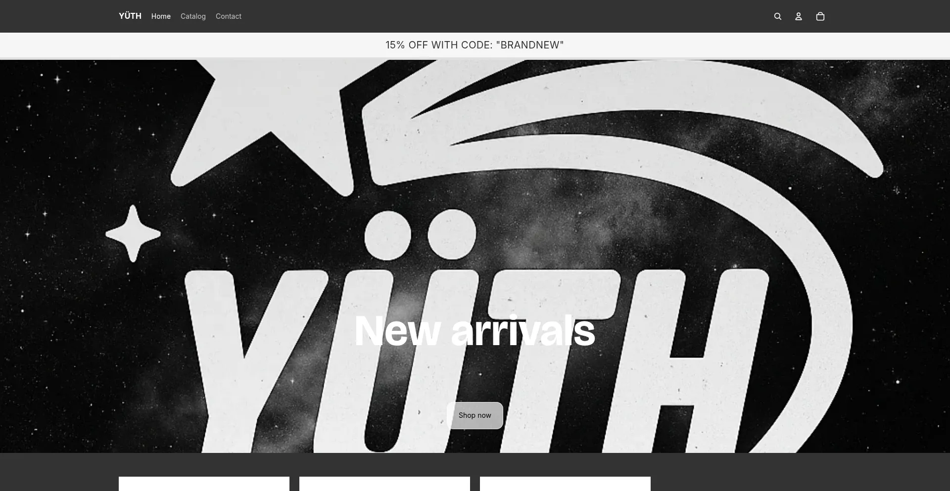Website screenshot of Yuthclothing.us