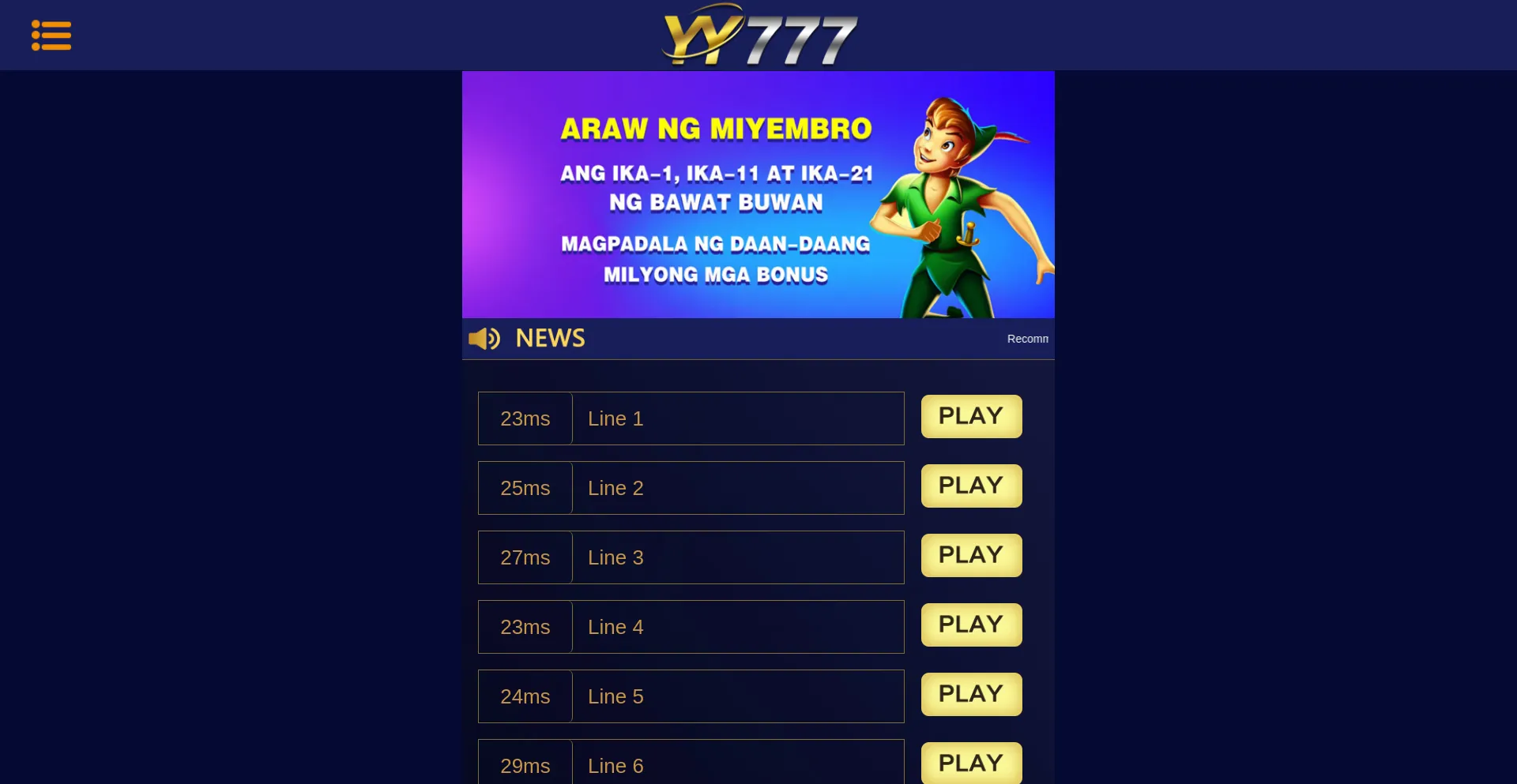 Website screenshot of Yyy777.com