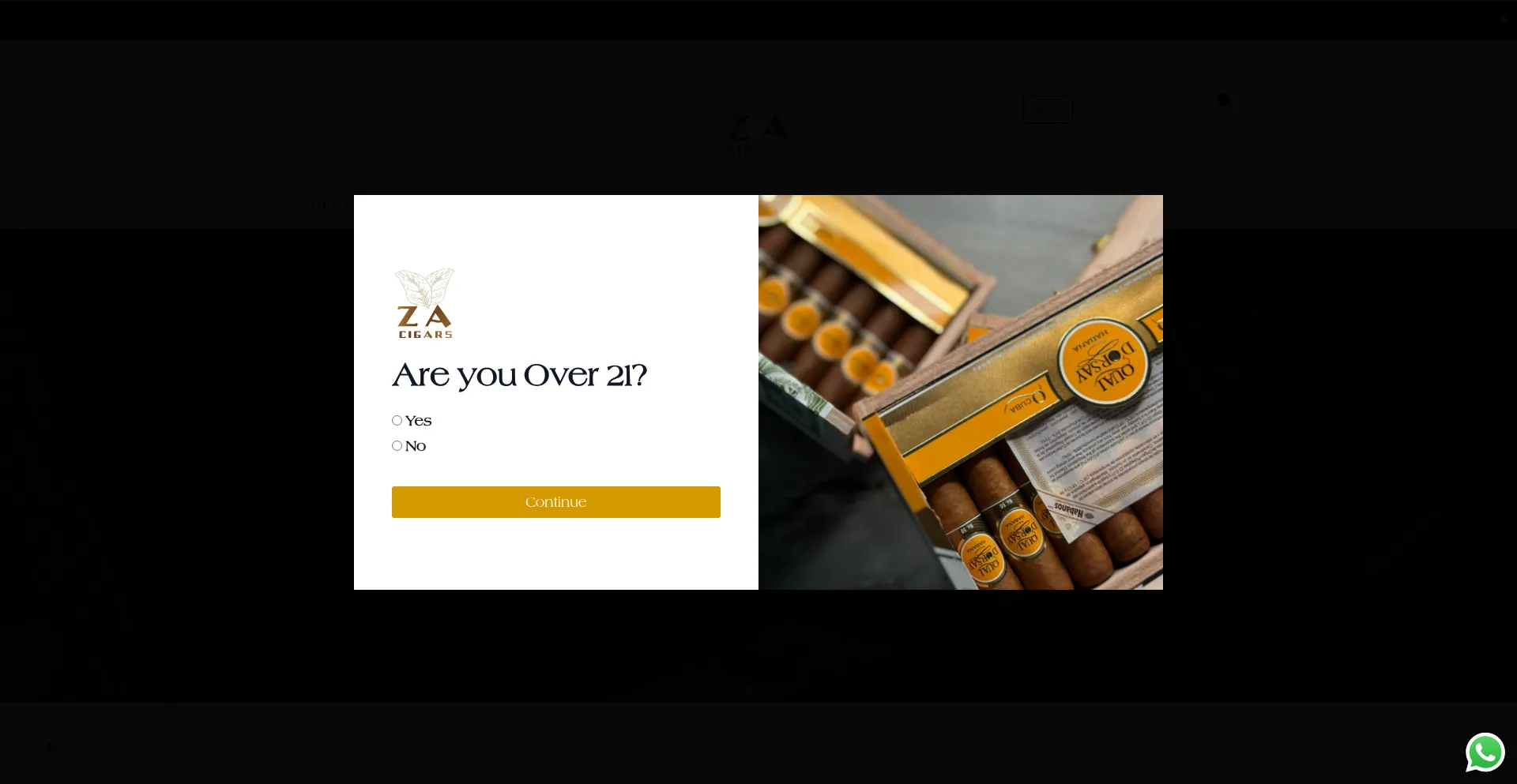 Zacigars.com Screenshot