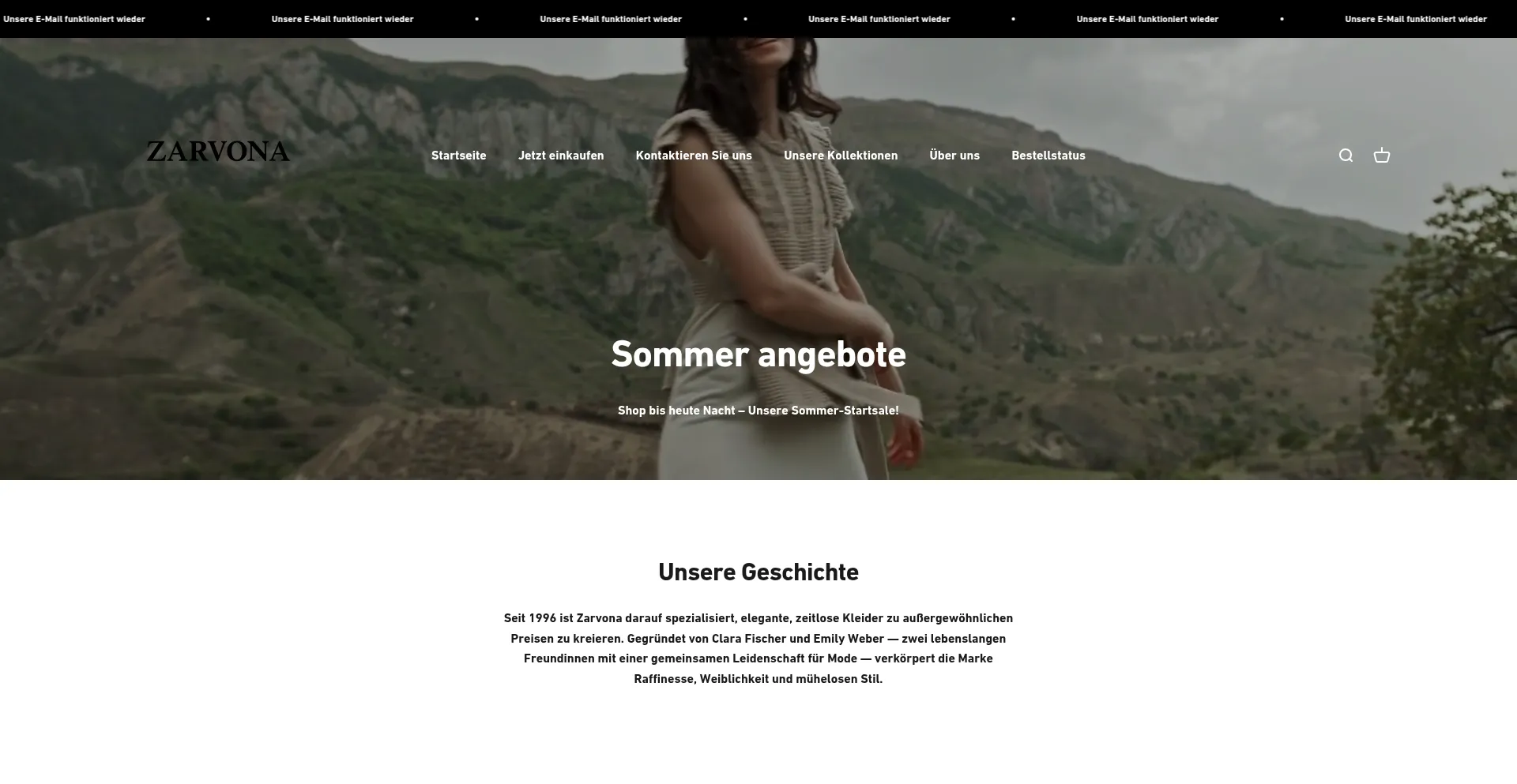 Website screenshot of Zarvona.de