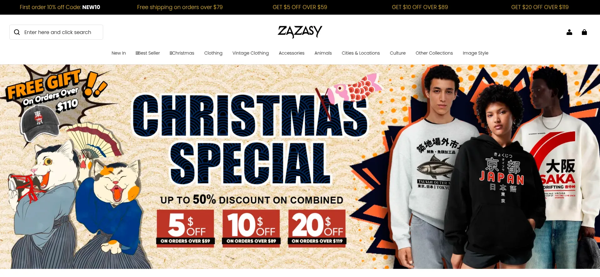 Website screenshot of Zazasy.com