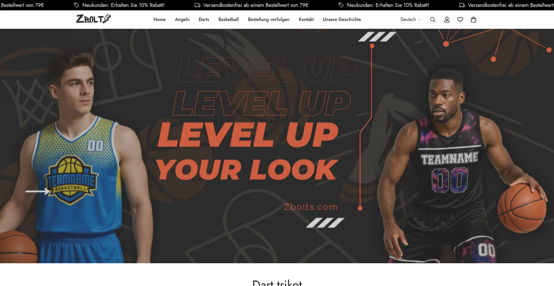 Website screenshot of Zbolts.com